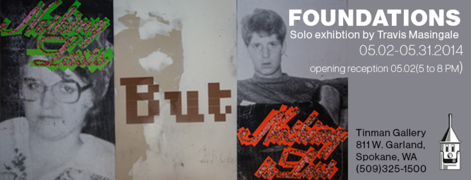 Exhibition card for Foundations at Tinman Gallery